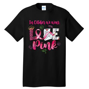 In October We Wear Love Postal Worker Breast Cancer Tall T-Shirt