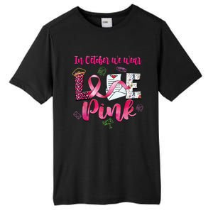 In October We Wear Love Postal Worker Breast Cancer Tall Fusion ChromaSoft Performance T-Shirt