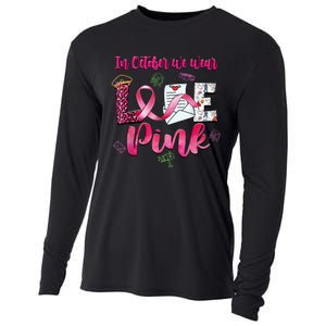 In October We Wear Love Postal Worker Breast Cancer Cooling Performance Long Sleeve Crew