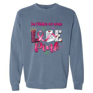 In October We Wear Love Postal Worker Breast Cancer Garment-Dyed Sweatshirt