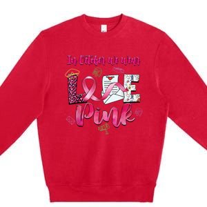 In October We Wear Love Postal Worker Breast Cancer Premium Crewneck Sweatshirt