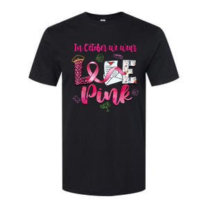 In October We Wear Love Postal Worker Breast Cancer Softstyle CVC T-Shirt