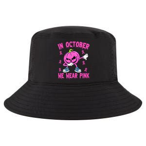 In October We Wear Pink Breast Cancer Pumpkin Halloween Cool Comfort Performance Bucket Hat