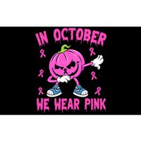 In October We Wear Pink Breast Cancer Pumpkin Halloween Bumper Sticker