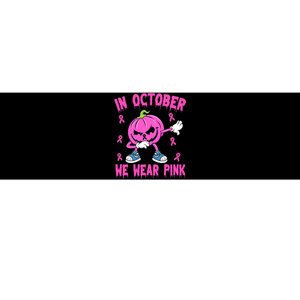 In October We Wear Pink Breast Cancer Pumpkin Halloween Bumper Sticker