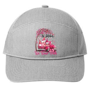 In October We Wear Pink Gnomes Truck Breast Cancer 7-Panel Snapback Hat