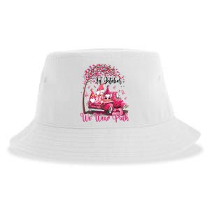 In October We Wear Pink Gnomes Truck Breast Cancer Sustainable Bucket Hat