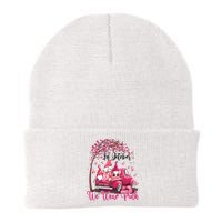 In October We Wear Pink Gnomes Truck Breast Cancer Knit Cap Winter Beanie