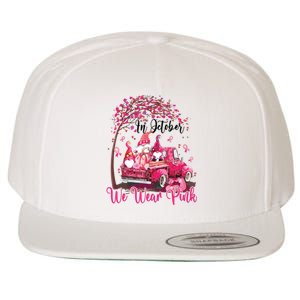 In October We Wear Pink Gnomes Truck Breast Cancer Wool Snapback Cap