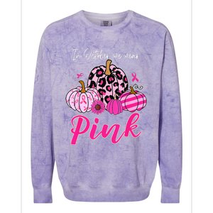 In October We Wear Pink Pumpkin Breast Cancer Awareness Colorblast Crewneck Sweatshirt