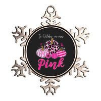 In October We Wear Pink Pumpkin Breast Cancer Awareness Metallic Star Ornament