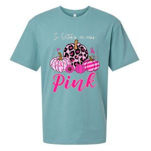 In October We Wear Pink Pumpkin Breast Cancer Awareness Sueded Cloud Jersey T-Shirt