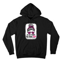 In October We Wear Pink Messy Bun Breast Cancer Awareness Hoodie