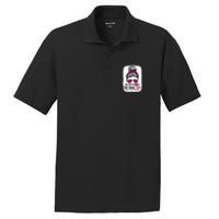 In October We Wear Pink Messy Bun Breast Cancer Awareness PosiCharge RacerMesh Polo