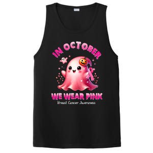 In October We Wear P.I.N.K. Ghost Witch Breast Cancer Awareness PosiCharge Competitor Tank