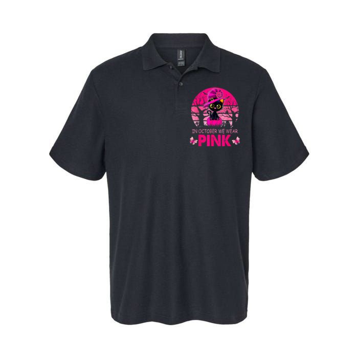 In October We Wear Pink Cute Cat Breast Cancer Awareness Softstyle Adult Sport Polo