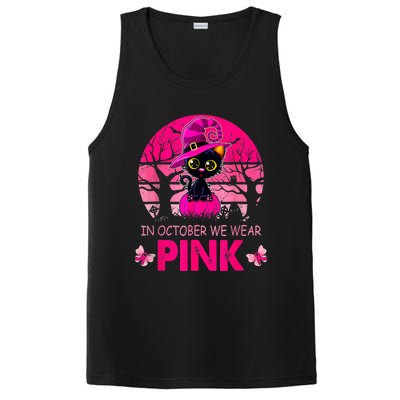 In October We Wear Pink Cute Cat Breast Cancer Awareness PosiCharge Competitor Tank