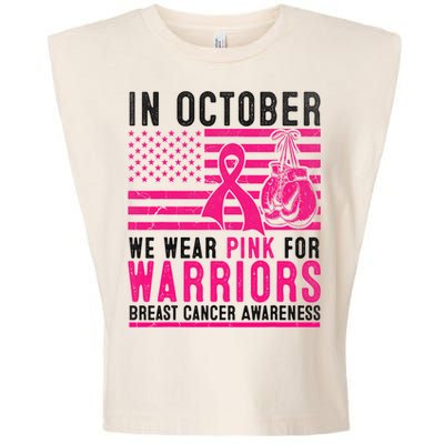 In October Wear Pink Support Warrior Awareness Breast Cancer Garment-Dyed Women's Muscle Tee