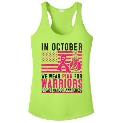 In October Wear Pink Support Warrior Awareness Breast Cancer Ladies PosiCharge Competitor Racerback Tank