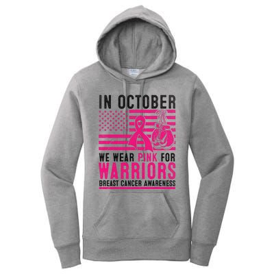 In October Wear Pink Support Warrior Awareness Breast Cancer Women's Pullover Hoodie