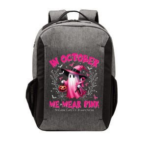 In October We Wear P.Ink Ghost Witch Breast Cancer Awareness Gift Vector Backpack