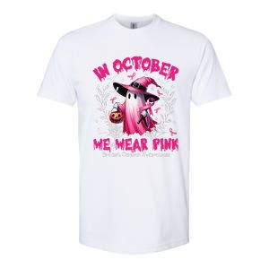 In October We Wear P.Ink Ghost Witch Breast Cancer Awareness Gift Softstyle CVC T-Shirt