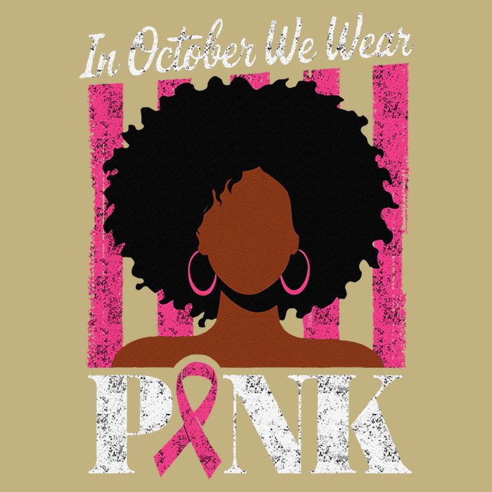 In October We Wear Pin.K Afro Woman Breast Cancer Awareness Performance Shirt