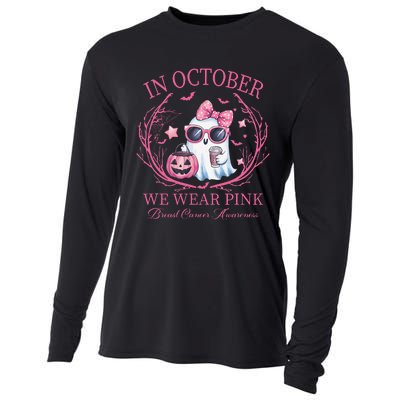 In October We Wear Pin.K Ghost Breast Cancer Awareness Cooling Performance Long Sleeve Crew