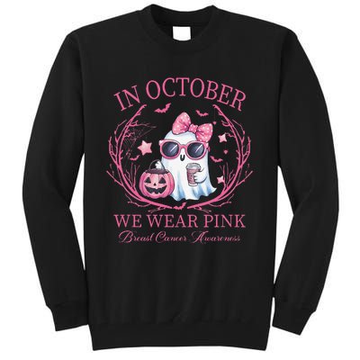 In October We Wear Pin.K Ghost Breast Cancer Awareness Tall Sweatshirt