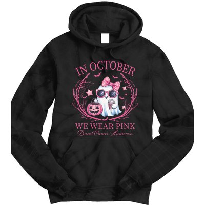 In October We Wear Pin.K Ghost Breast Cancer Awareness Tie Dye Hoodie