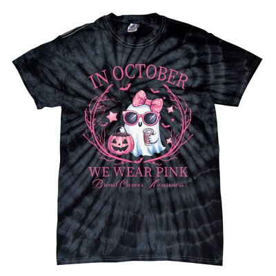 In October We Wear Pin.K Ghost Breast Cancer Awareness Tie-Dye T-Shirt