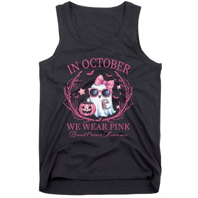 In October We Wear Pin.K Ghost Breast Cancer Awareness Tank Top