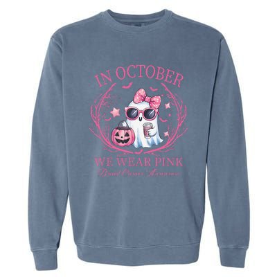 In October We Wear Pin.K Ghost Breast Cancer Awareness Garment-Dyed Sweatshirt