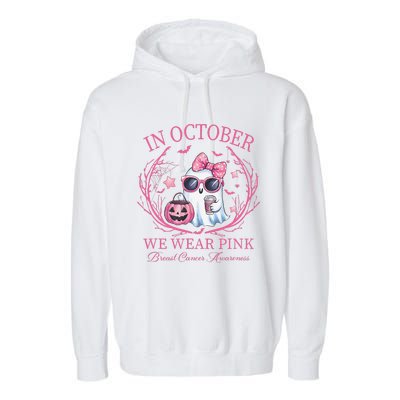 In October We Wear Pin.K Ghost Breast Cancer Awareness Garment-Dyed Fleece Hoodie