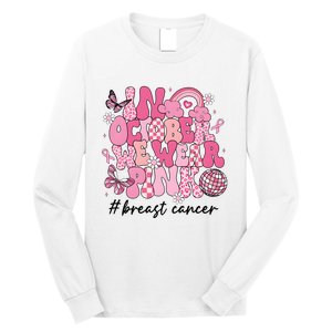 In October We Wear Retro Breast Cancer Awareness Long Sleeve Shirt