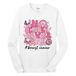 In October We Wear Retro Breast Cancer Awareness Tall Long Sleeve T-Shirt