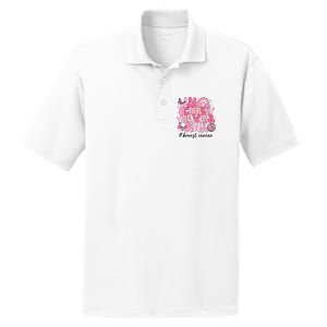 In October We Wear Retro Breast Cancer Awareness PosiCharge RacerMesh Polo