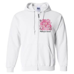 In October We Wear Retro Breast Cancer Awareness Full Zip Hoodie