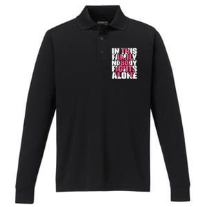 IN OCTOBER WE WEAR PINK Ribbon Leopard Pumpkin Breast Cancer Performance Long Sleeve Polo