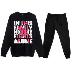 IN OCTOBER WE WEAR PINK Ribbon Leopard Pumpkin Breast Cancer Premium Crewneck Sweatsuit Set