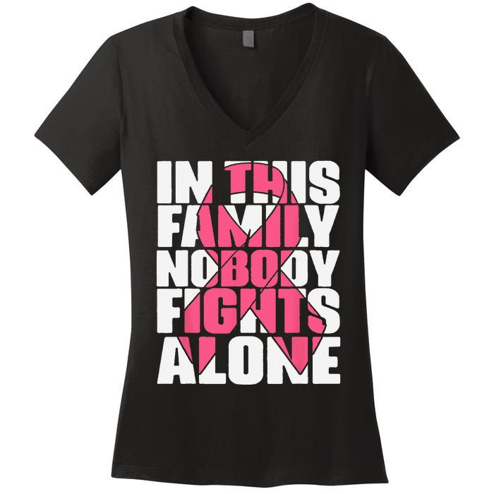 IN OCTOBER WE WEAR PINK Ribbon Leopard Pumpkin Breast Cancer Women's V-Neck T-Shirt