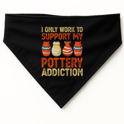 I Only Work To Support My Pottery Addiction USA-Made Doggie Bandana