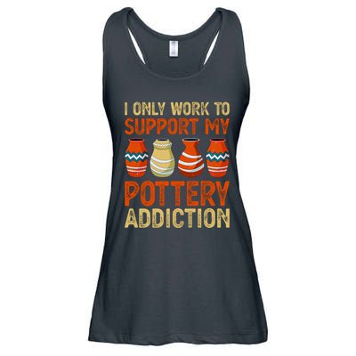 I Only Work To Support My Pottery Addiction Ladies Essential Flowy Tank