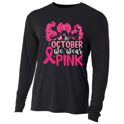 In October We Wear Pink Breast Cancer Awareness Cooling Performance Long Sleeve Crew