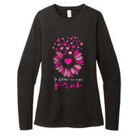 In October We Wear Pink Sunflower Breast Cancer awareness Womens CVC Long Sleeve Shirt