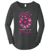 In October We Wear Pink Sunflower Breast Cancer awareness Women's Perfect Tri Tunic Long Sleeve Shirt