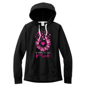 In October We Wear Pink Sunflower Breast Cancer awareness Women's Fleece Hoodie