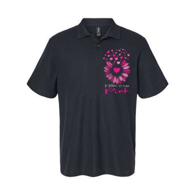 In October We Wear Pink Sunflower Breast Cancer awareness Softstyle Adult Sport Polo