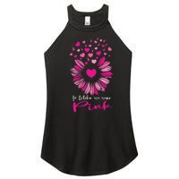 In October We Wear Pink Sunflower Breast Cancer awareness Women's Perfect Tri Rocker Tank