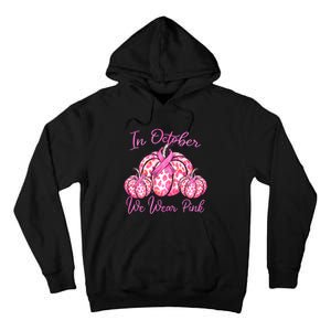 In October We Wear Pink Pumpkin Leopard Breast Cancer Tall Hoodie